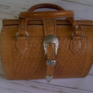 Force Ten tooled leather sachtel or crossbody